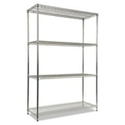 Alera ALESW504818SR NSF Certified Industrial 4-Shelf 48 in. x 18 in. x 72 in. Wire Shelving Kit - Silver